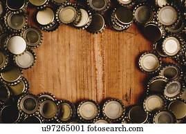 Beer bottle tops.
