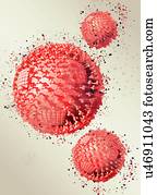 gripe, vírus, illustration.