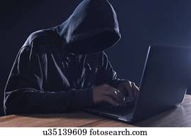 hacker computador, conceitual, image.