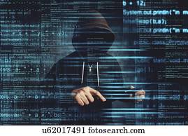 hacker computador, conceitual, image.