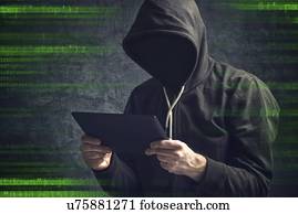 hacker computador, conceitual, image.