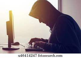 hacker computador, conceitual, image.