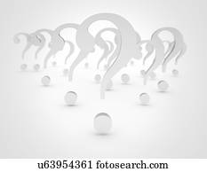 Question marks, computer illustration.