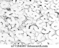 Question marks, illustration.