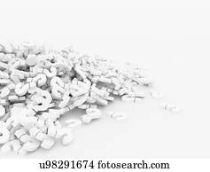 Question marks, illustration.