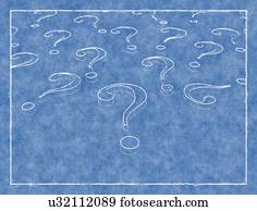 Question marks, illustration.