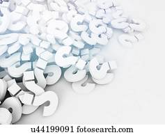 Question marks, illustration.