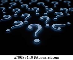 Question marks, illustration.