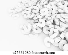 Question marks, illustration.