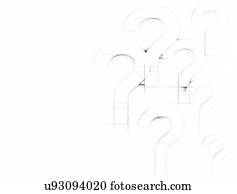 Question marks, illustration.