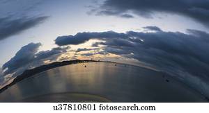 Sunset over the sea, Mallorca, Spain.
