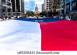 texas, dia independência, parada, centro cidade, austin, texas