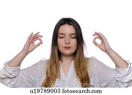 Young woman meditating.