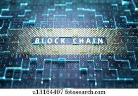 Blockchain, tecnologia, concept., 3d, illustration.