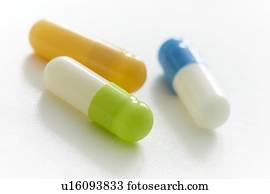 Capsules, studio shot.