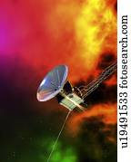 comunicações, satélite, em, espaço, illustration.