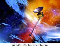 comunicações, satélite, em, espaço, illustration.