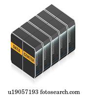 dados, centro, ilustração