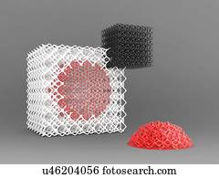 Geometric objects made by 3D printer, illustration.