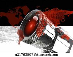 lente, e, dados, illustration.