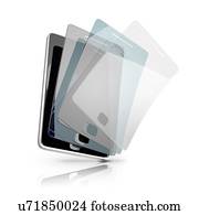 Multi layered covering for screen protection, illustration.