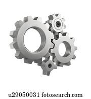 simples, mecânico, sistema, com, rodas engrenagem, illustration.