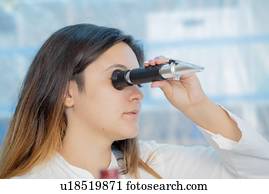 testar, vinho, em, controle qualidade, lab.