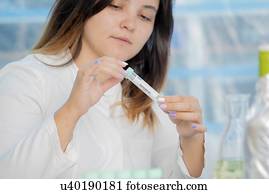 testar, vinho, em, controle qualidade, lab.