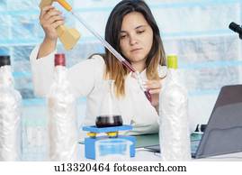 testar, vinho, em, controle qualidade, lab.