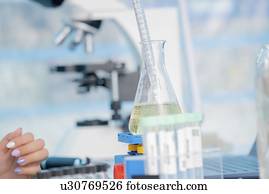 testar, vinho, em, controle qualidade, lab.