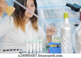 testar, vinho, em, controle qualidade, lab.