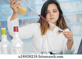 testar, vinho, em, controle qualidade, lab.