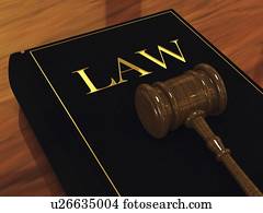 gavel juiz, e, livro lei, illustration.