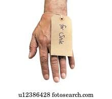 Hand with For Sale label