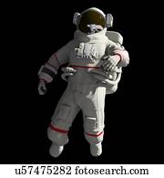 Illustration of an astronaut in space