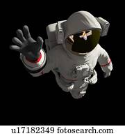Illustration of an astronaut in space