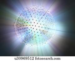 Network sphere, illustration