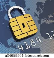 operação bancária, segurança, conceitual, ilustração