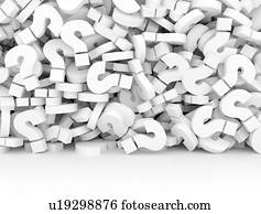 Wall of question marks, illustration