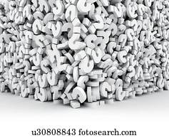 Wall of question marks, illustration