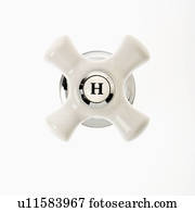 quentes, torneira, punho, contra