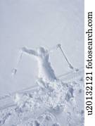 Skiers outline in the snow