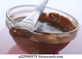 Bowl filled with chocolate mask