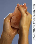 Hands with salt crystals