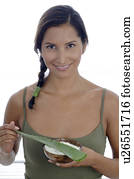 Woman with Aloe mask