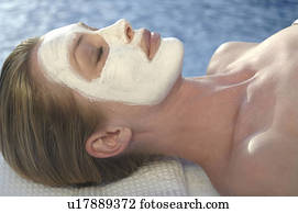 Woman with face mask
