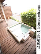 Open-air bath on deck