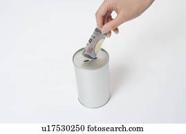 Woman donating money