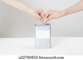 Women donating money