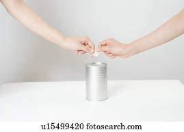 Women donating money